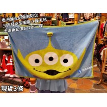 (出清) 香港迪士尼樂園限定 三眼怪 造型圖案斗蓬毛毯